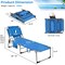 Goplus Outdoor Beach Lounge Chair Folding Chaise Lounge with Pillow Blue\Blue&Green\Black\Grey\Turquoise\Pink\Beige\Light Pink